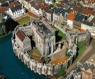 An aerial view of the Castle of the Counts.